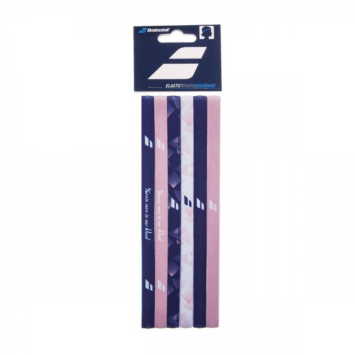 Babolat Elastic Women's Headband Pink / Navy x6